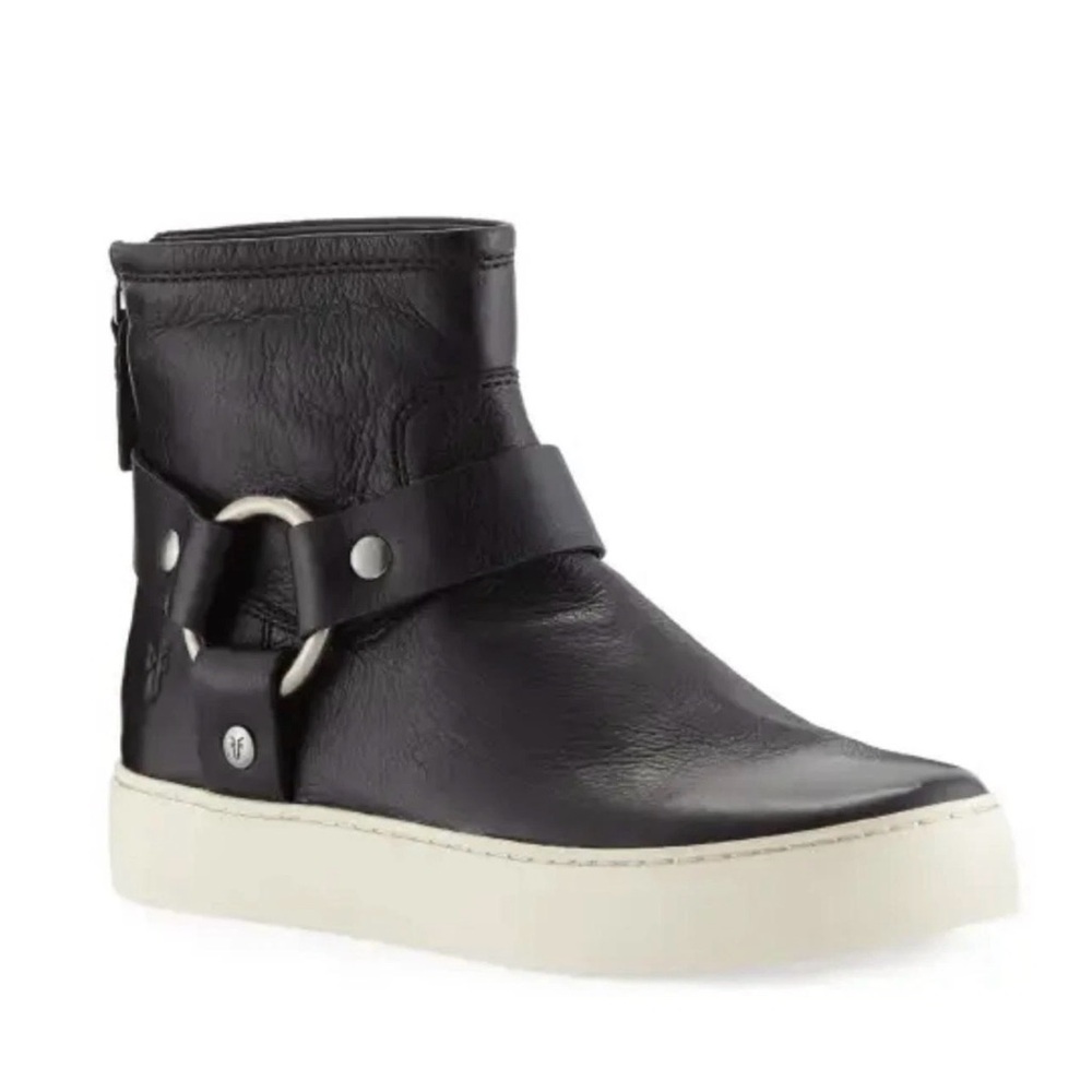 Frye Lena Harness Sneaker Booties size 9.5 black